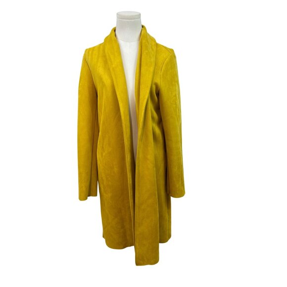 Tahari Womens Mustard Yellow Open Front Longline Jacket Size M - Picture 1 of 8
